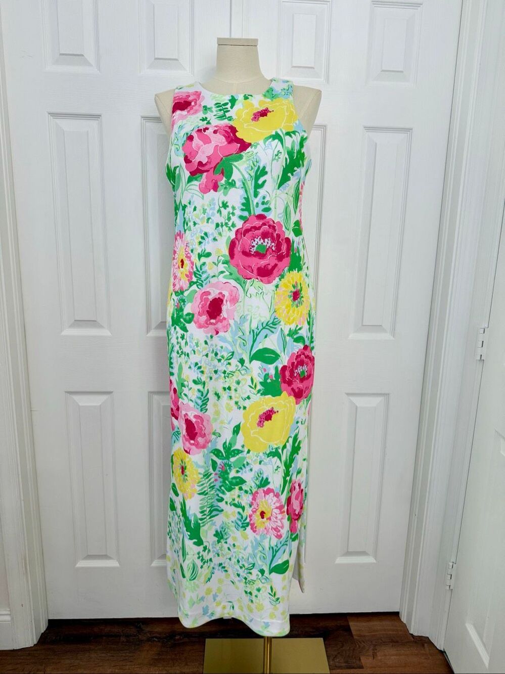 Lilly Pulitzer Melodie Maxi Dress Poppy Party Engineed Knit Maxi L NWT